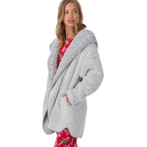 ROOM SERVICE ULTRA SOFT COZY CARDIGAN ROBE LOUNGEWEAR GRAY SMALL MEDIUM NWT